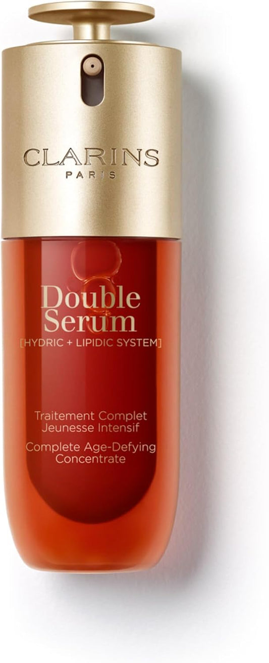 Clarins Double Serum Complete Age Control Dual-Phase Revitalizing Anti-Aging Facial Serum for Fine Lines, Wrinkles, Enlarged Pores and Radiant Skin