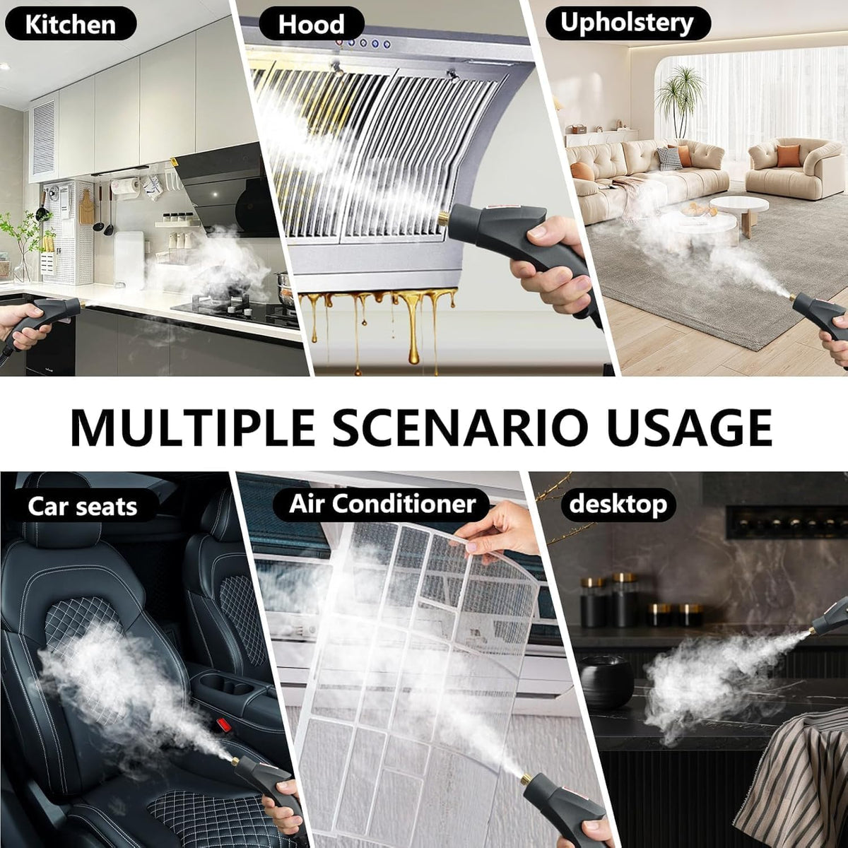 Pressurized Steam Cleaner, Handheld Steam Cleaning Machine for Kitchen, Bathroom, Floors, Windows and Household Cleaning