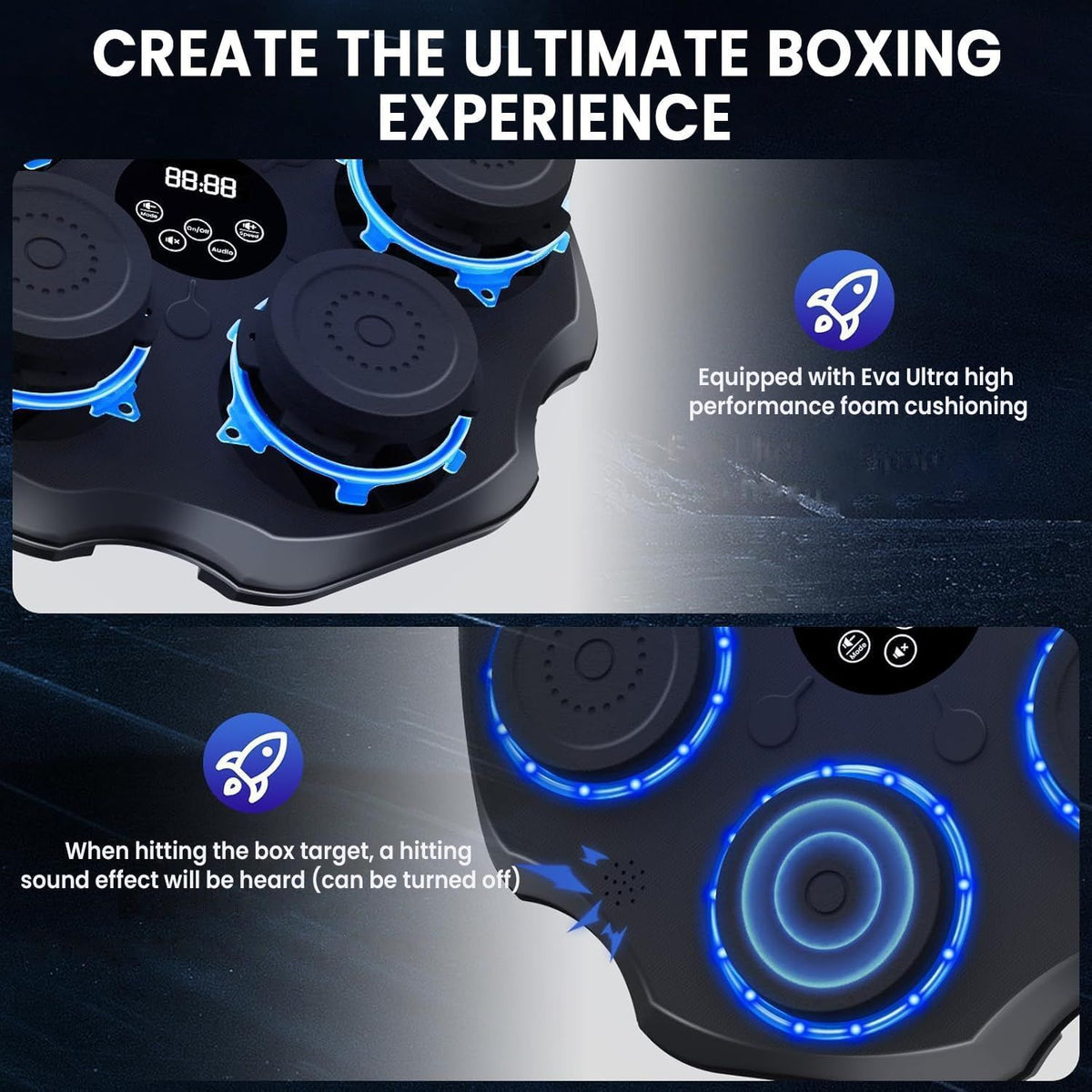 Electronic Boxing Machine with LED Lights – Wall Mounted Punching Bag, Smart Boxing Target for Interactive Fitness Training, Home Gym Workout Equipment for Adults & Kids