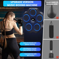 Electronic Boxing Machine with LED Lights – Wall Mounted Punching Bag, Smart Boxing Target for Interactive Fitness Training, Home Gym Workout Equipment for Adults & Kids