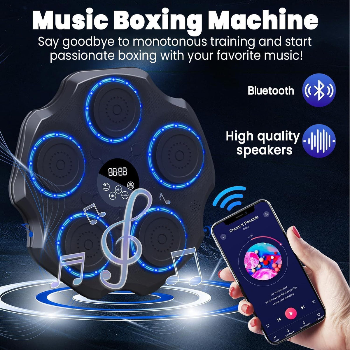 Electronic Boxing Machine with LED Lights – Wall Mounted Punching Bag, Smart Boxing Target for Interactive Fitness Training, Home Gym Workout Equipment for Adults & Kids