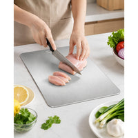 Stainless Steel Chopping Board for Kitchen, Heavy-Duty Cutting Board for Meat, Vegetables & Fruits, Easy-Clean Kitchen Cutting Board