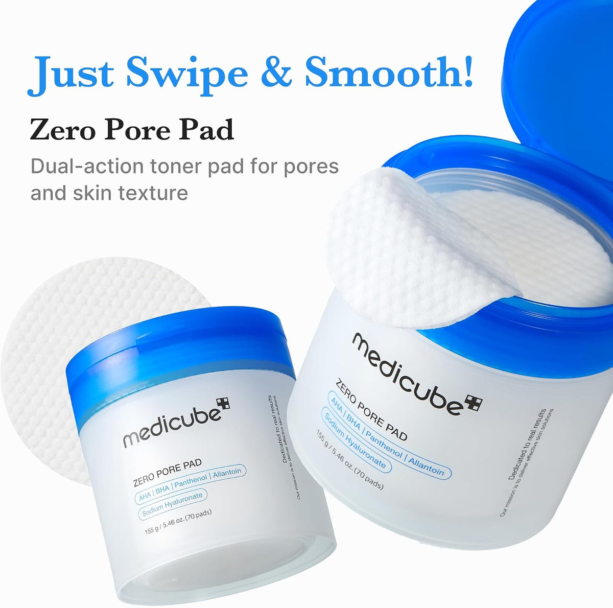 Medicube Dual-Textured Facial Toner Pads – Korean Skincare Pads for Gentle Exfoliation & Smoother-Looking Skin