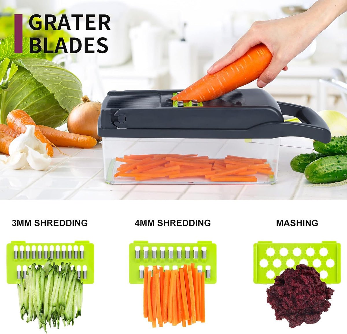 Multi-Function Vegetable Chopper, Cutter & Slicer – Manual Kitchen Food Cutter for Fast & Easy Vegetable Preparation